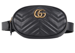 Marmont Belt Bag, Leather, Black, 476434, DB, 2*